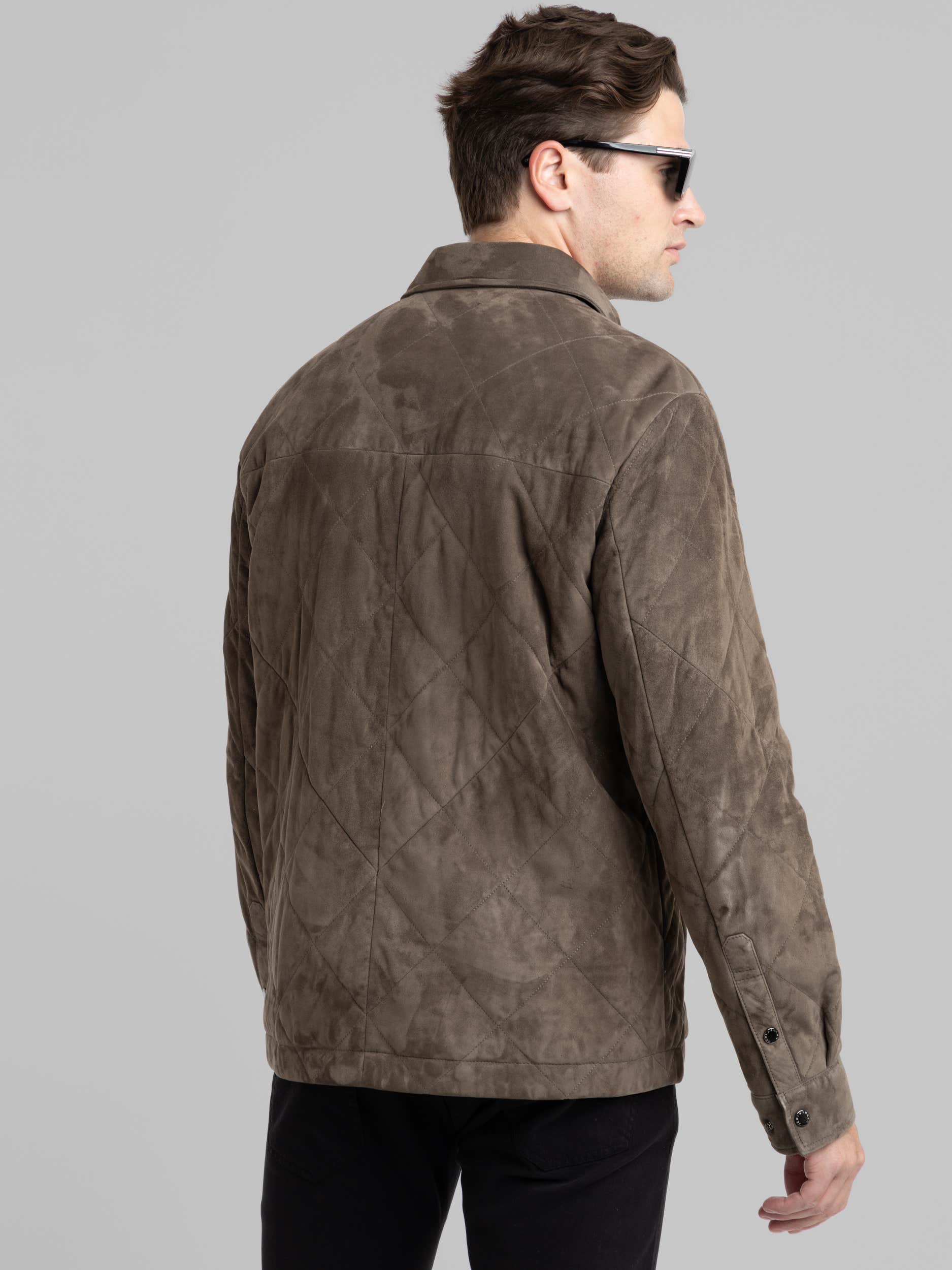 Brown Aqualeather Suede Overshirt