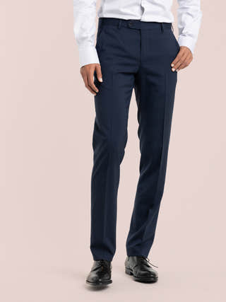 Damascena Navy Wool Dress Pants