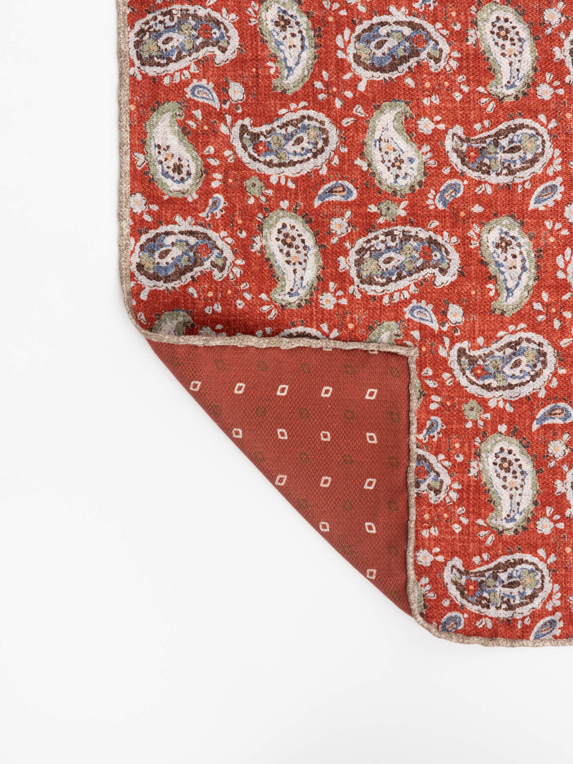 Red Paisley Pocket Square