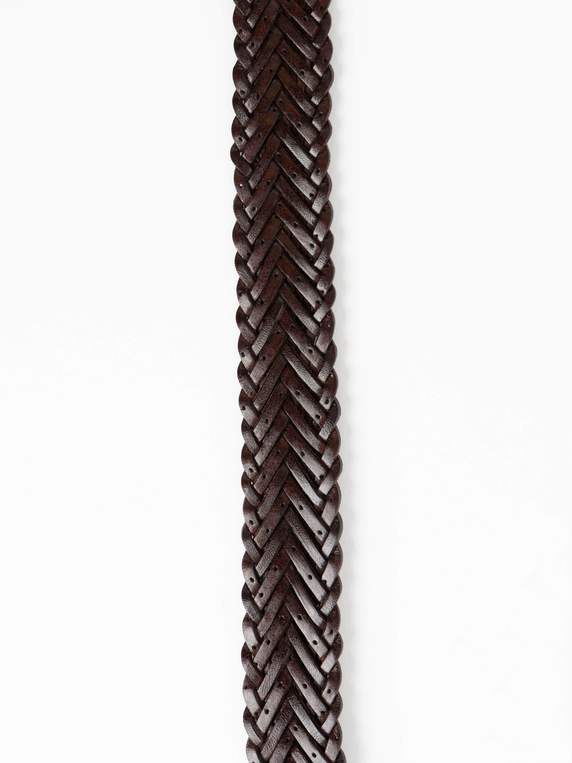 Brown Braided Calfskin Belt