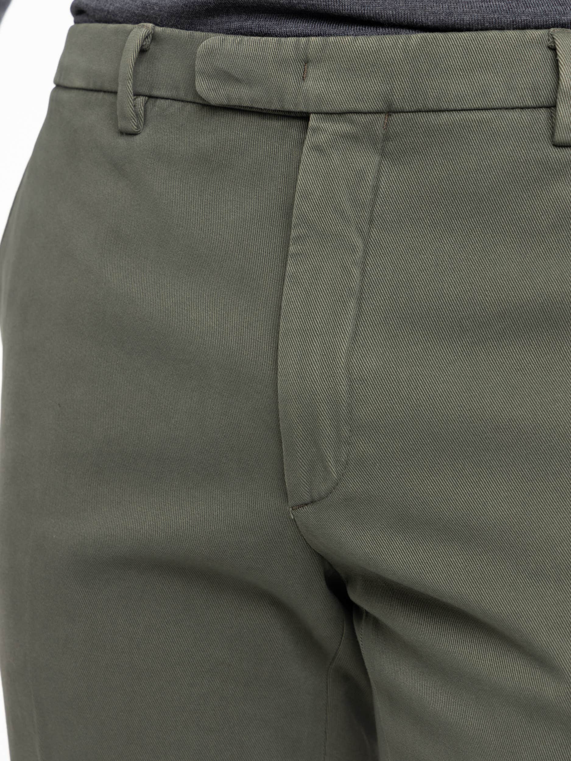 Green Cotton Pleated Trousers