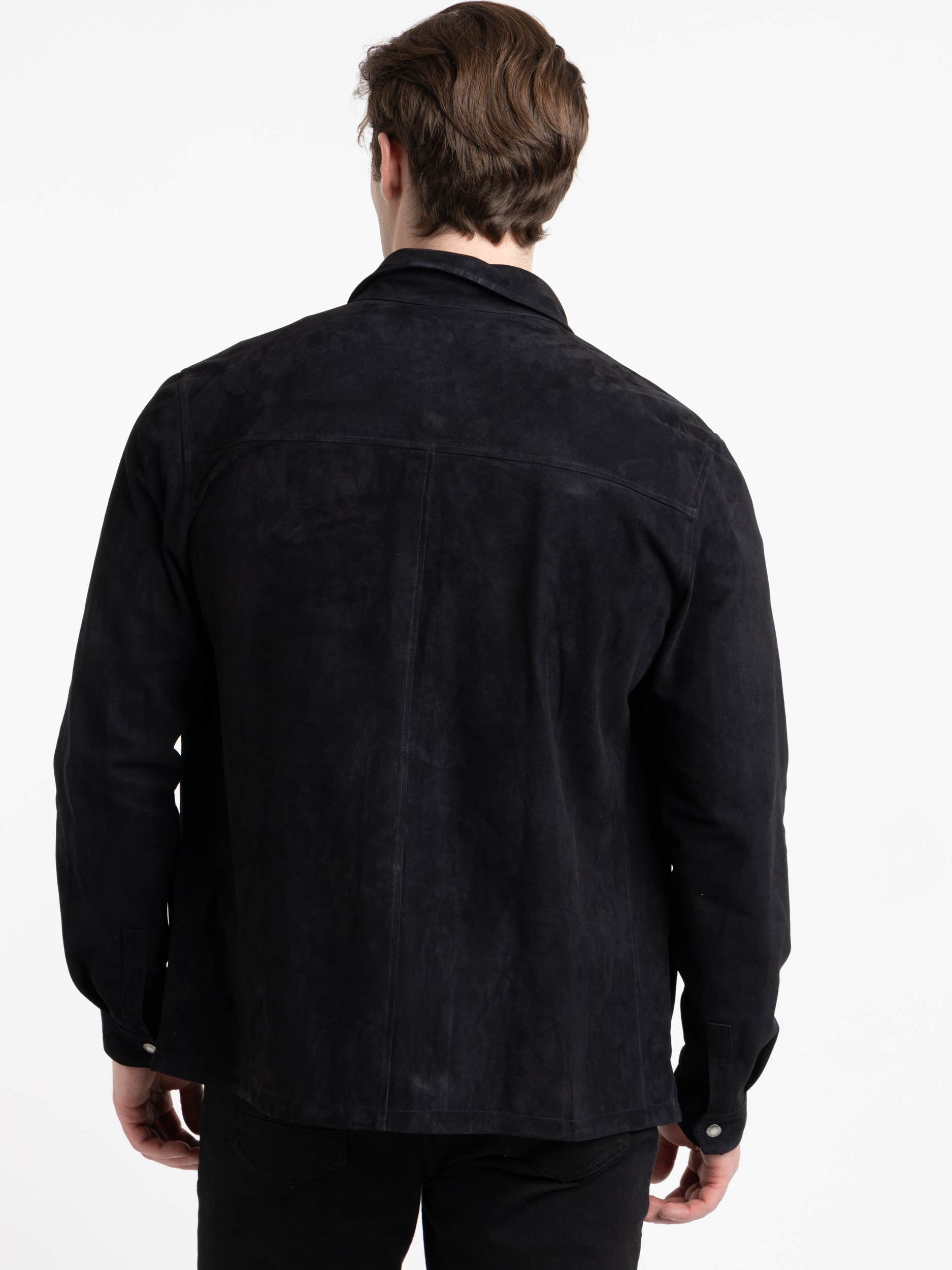Navy Strozzi Leather Suede Jacket
