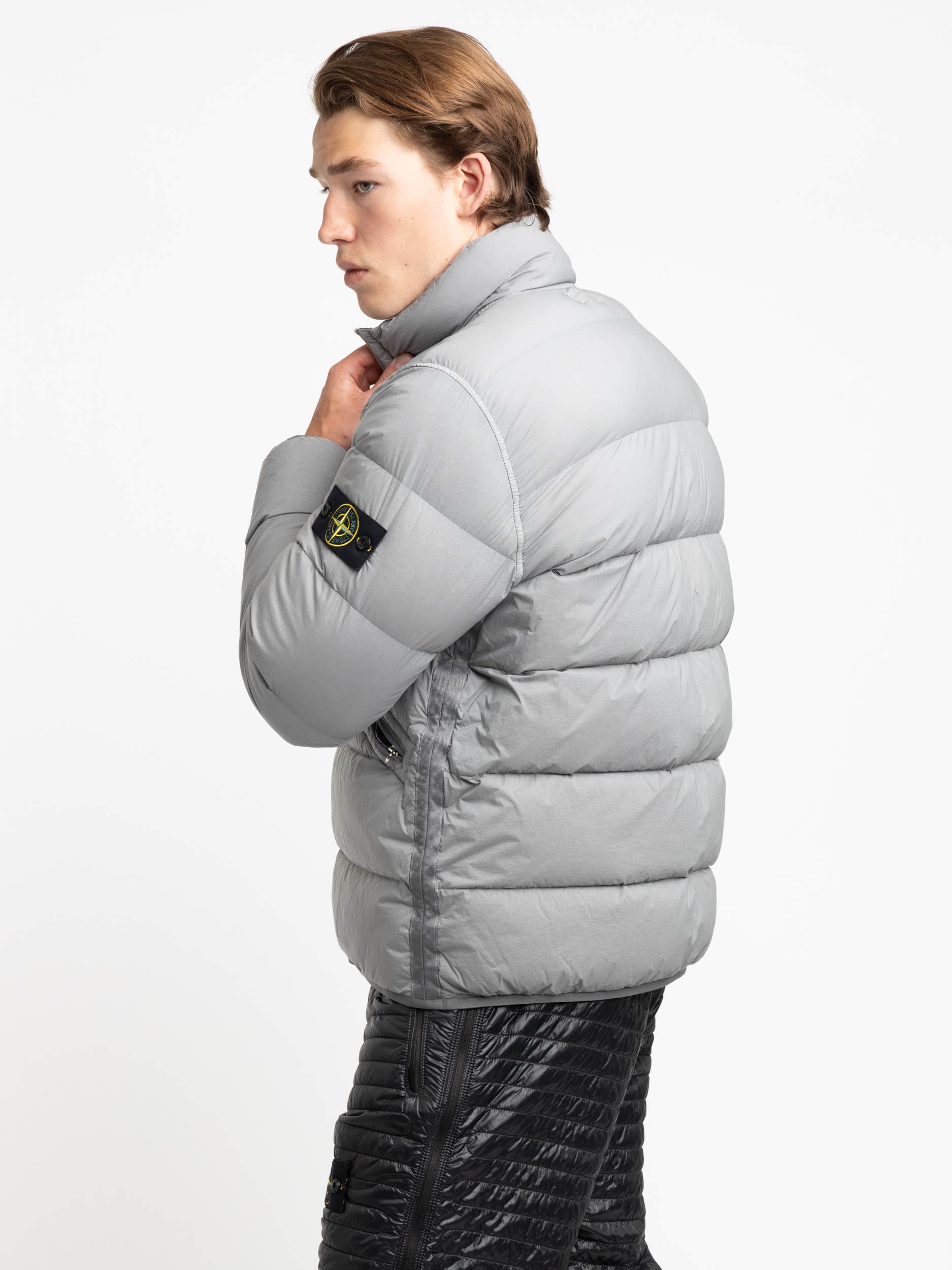 Guibbotto Grey Seamless Tunnel Nylon Down-TC Jacket