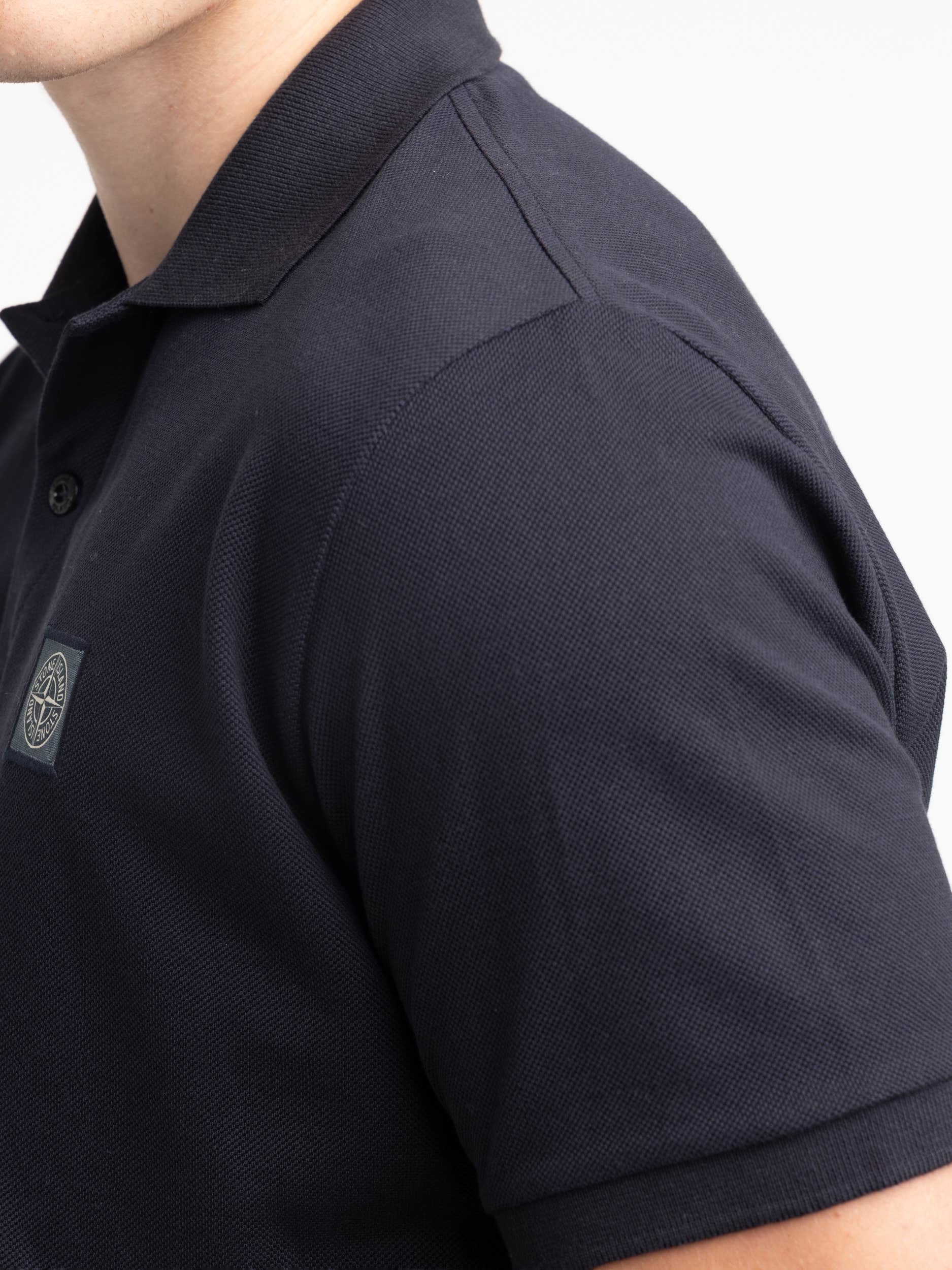 Navy Compass-Badge Polo Shirt