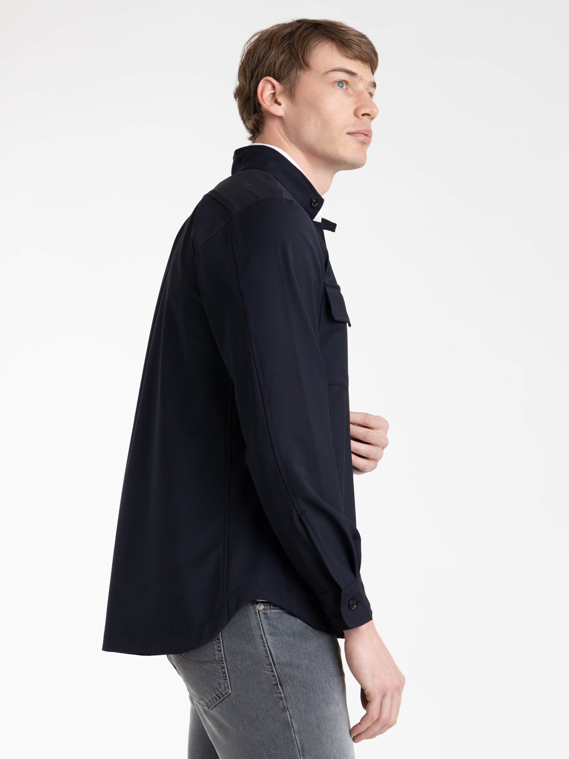 Navy Wool Blend Overshirt The Helm Clothing navy-wool-blend-overshirt-the-helm-clothing