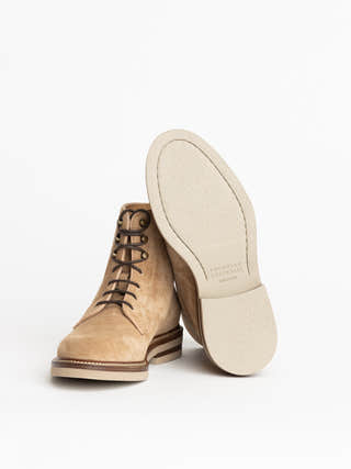 Brunello Cucinelli Medium Brown Suede Lace-Up Boot