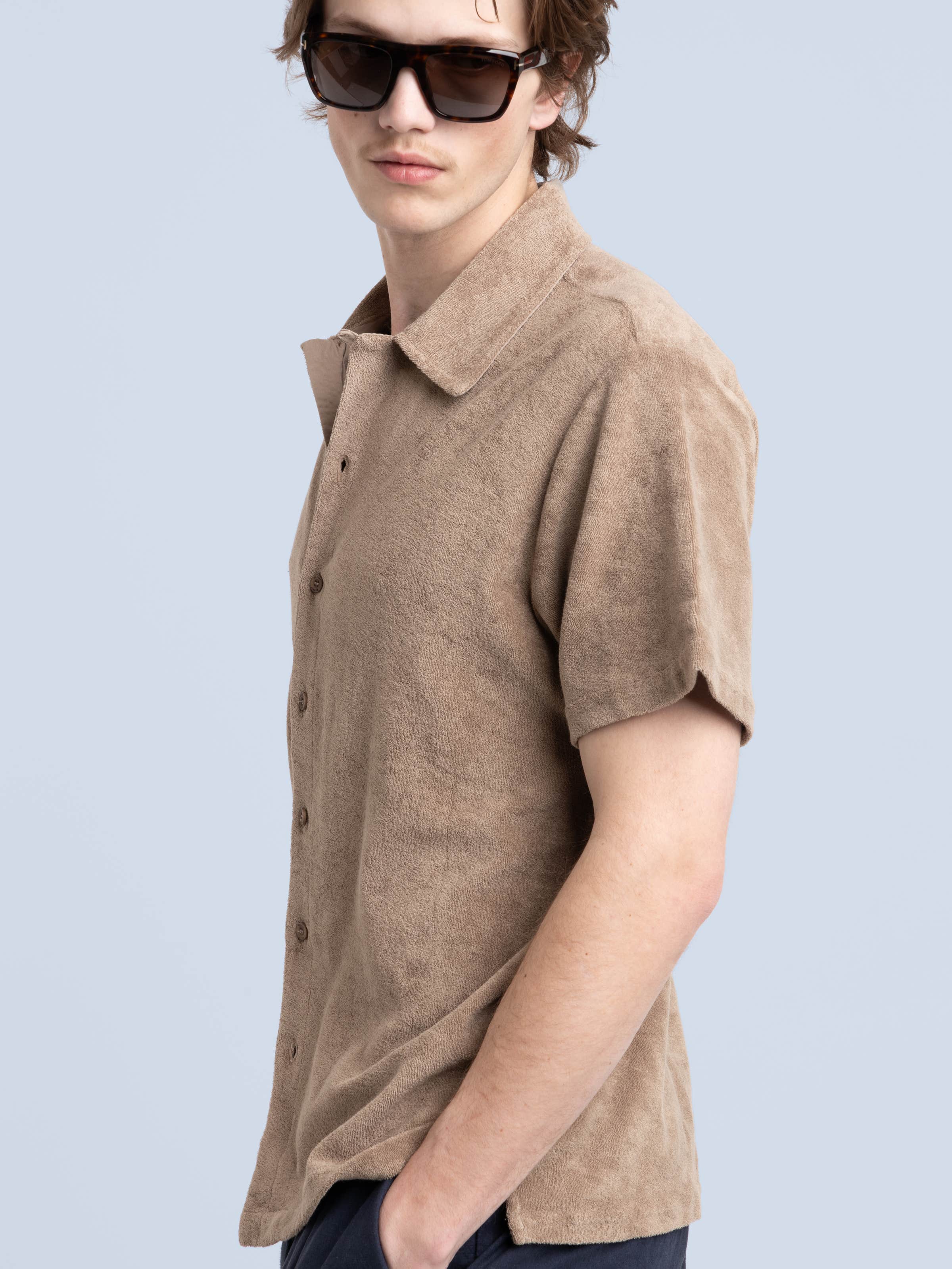 Taupe Brown Terry Shirt
