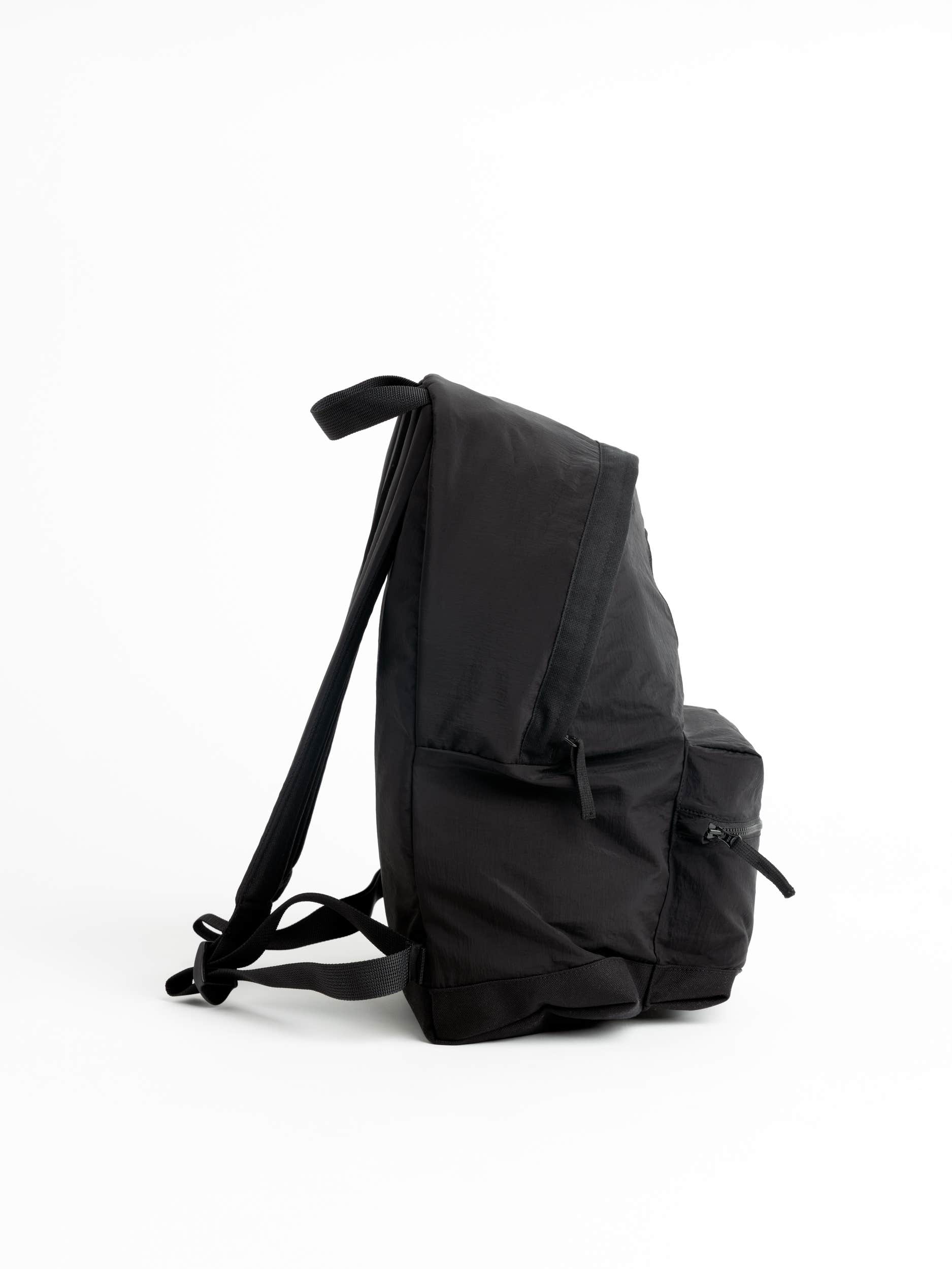 Black Logo Embroidered Backpack