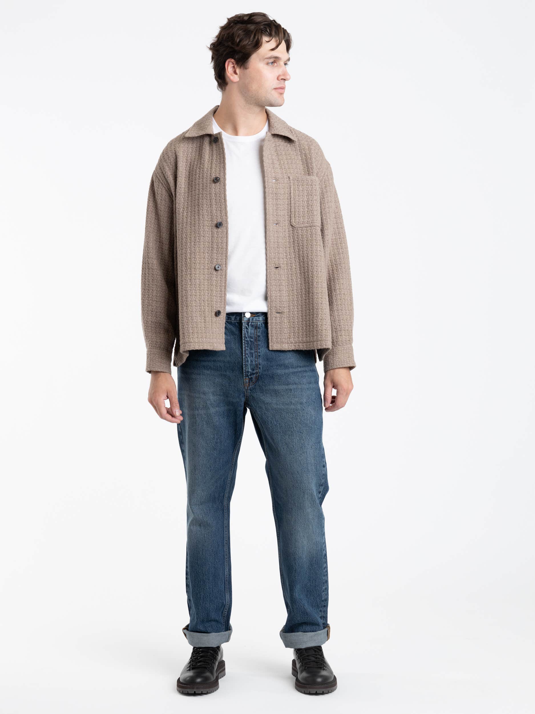 Brown Textured Shirt Jacket