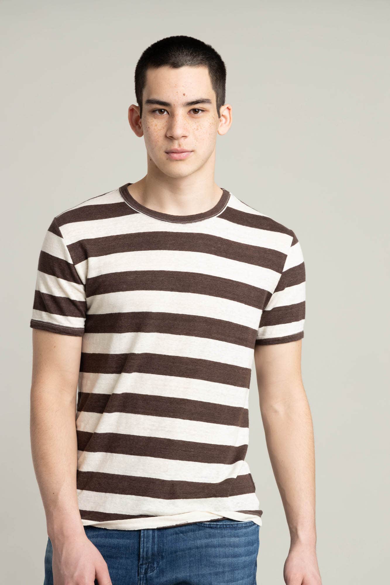 Brown-Striped T-Shirt